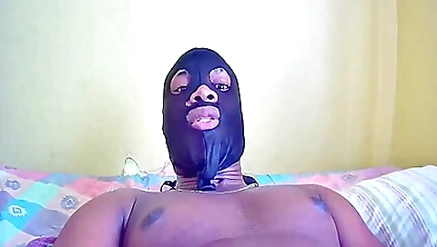 Slutty slut auditions blindfolds gets fucked by a dildo machine